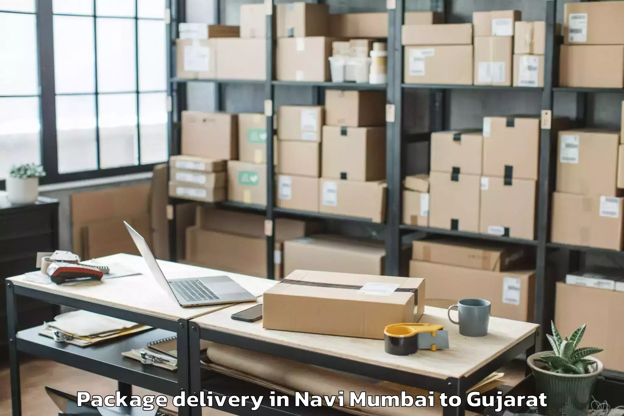 Professional Navi Mumbai to Jodiya Bandar Package Delivery